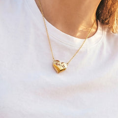 Gold-Tone Heartbeat Pendant Necklace