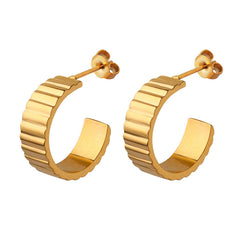 Grid Texture Hoop Earrings