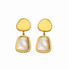 Mother of Pearl Geometric Drop Earrings
