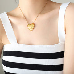 18K Gold-Plated Smooth Heart Pendant Necklace