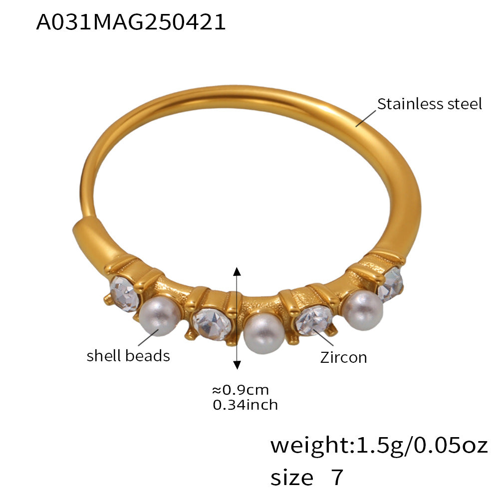 Shell Pearl-Look and Cubic Zirconia Ring Designs