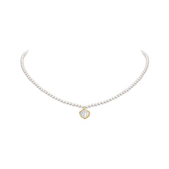 Camille White Mother-of-Pearl Shell Shell Choker Necklace