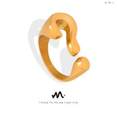 Sculptural Question-Mark Open Ring