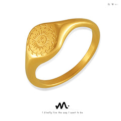 Engraved Sun Signet Ring