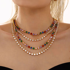18K Gold-Plated Cubic Zirconia Tennis Necklace or Bracelet