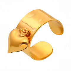Open Heart Stainless Steel Statement Ring