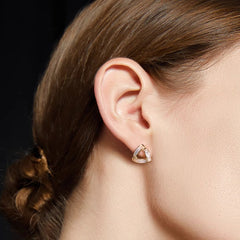 Marielle White Mother-of-Pearl Pavé Triangle Stud Earrings