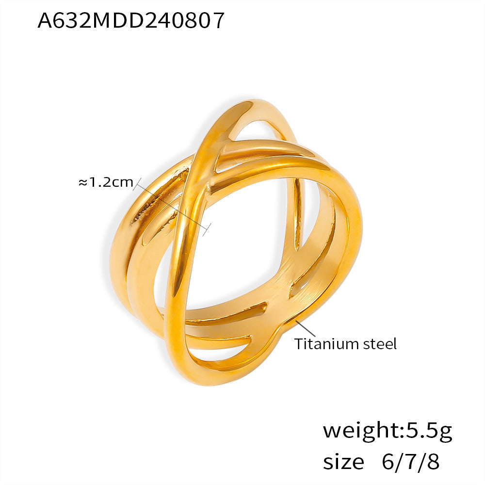 18K Gold-Plated Interwoven Open Ring