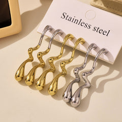 18K Gold-Plated Sculptural Wave Drop Earrings