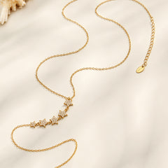 18K Gold-Plated Cubic Zirconia Star Y-Necklace