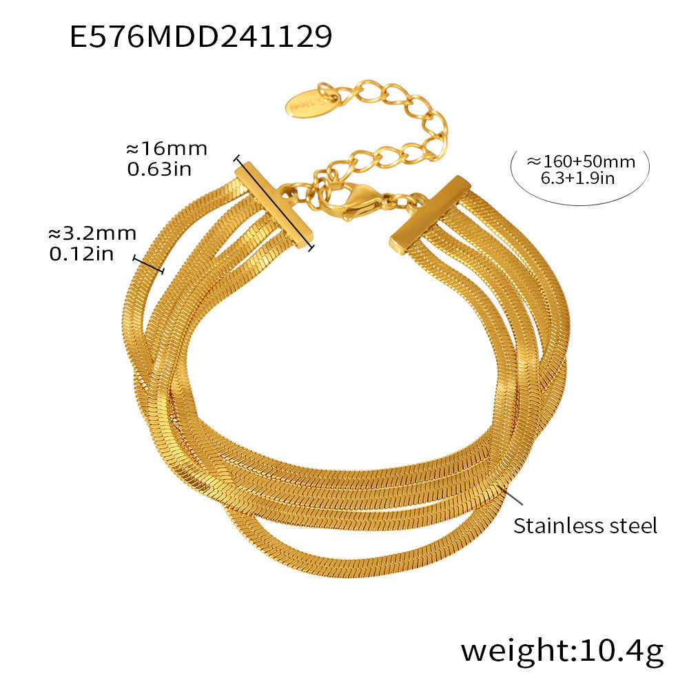Layered Flat-Chain Bracelet