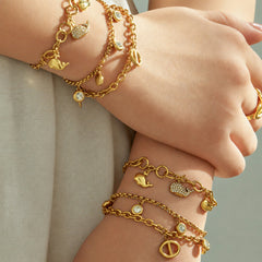 Dolphin Charm and Layered Cubic Zirconia Bracelets