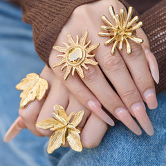 Sculptural Flower, Leaf or Sun Ring