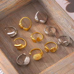 18K Gold-Plated Sculptural Open Ring