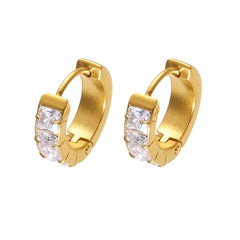 Gold-Tone Cubic Zirconia Huggie Hoop Earrings