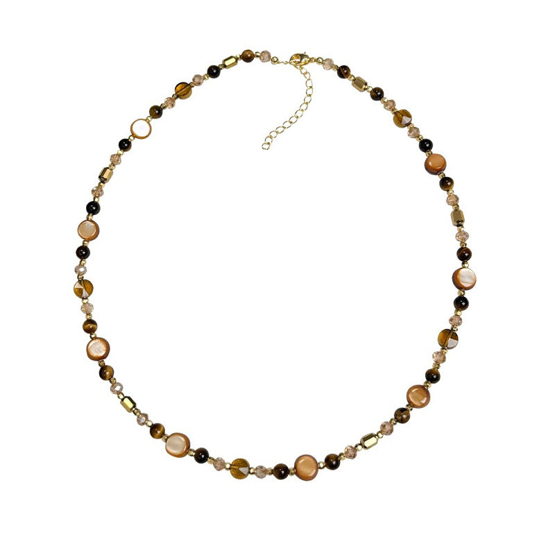 Camille Vintage-Inspired Tiger-Eye Choker Necklace