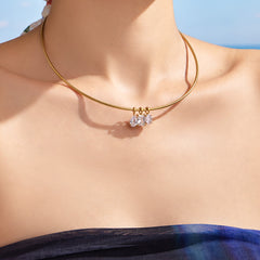 Cubic Zirconia Collar Necklace and Pendant Options