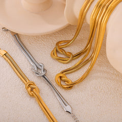 Knotted Snake Chain Necklace and Bracelet
