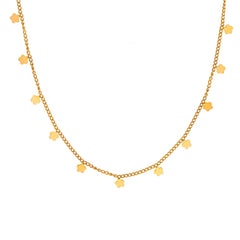 18K Gold-Plated Petite Flower Station Necklace