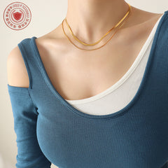 Flat Snake Chain Layered Necklaces
