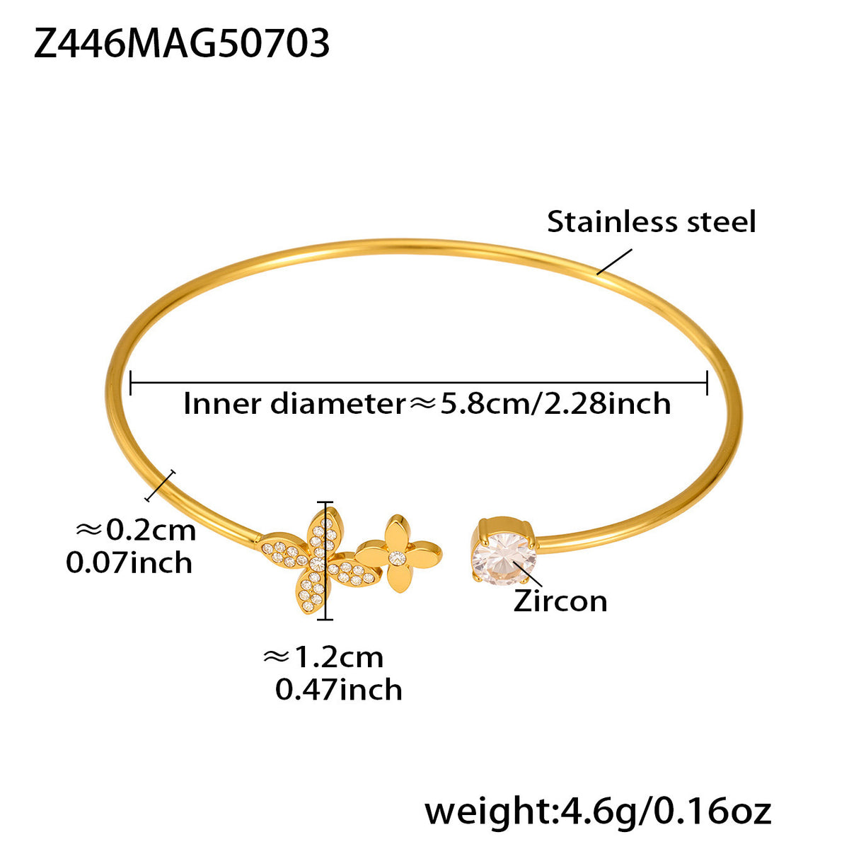 18K Gold-Plated Cubic Zirconia Open Cuff Collection
