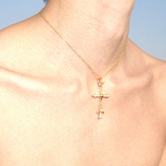 Daphne Dainty Cross Pendant Necklace