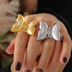 Stone-Accent Butterfly Statement Ring