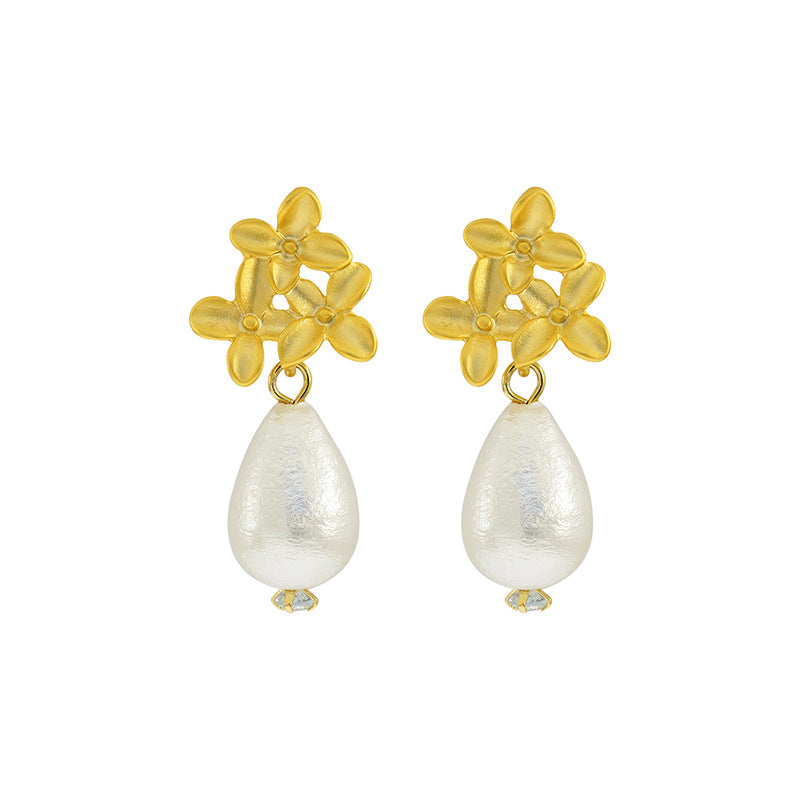 Camille Vintage-Inspired Pearl Teardrop Stud Earrings