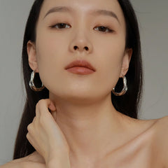 Camille Organic Geometric Huggie Earrings