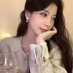 Camille Vintage-Inspired Pavé Camellia Drop Earrings