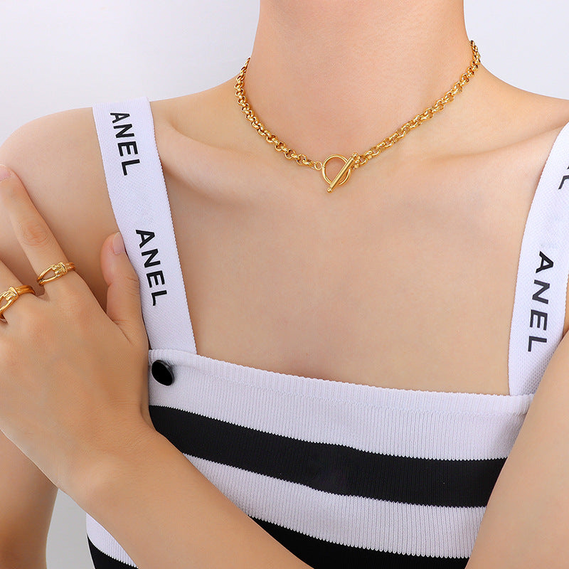 Toggle Clasp Stainless Steel Chain Necklace
