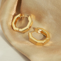 Octagonal Copper Hoop Earrings
