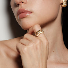 Marielle Vintage-Inspired Pavé Clover Adjustable Ring