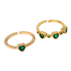 Gold-Tone Heart Cubic Zirconia Ring Designs