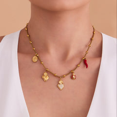 Heart and Chili Charm Necklace or Pendant