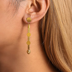 18K Gold-Plated Coin & Chain Fringe Drop Earrings