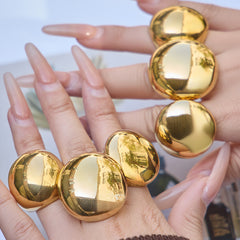 Sculptural Oval Statement Ring Collection