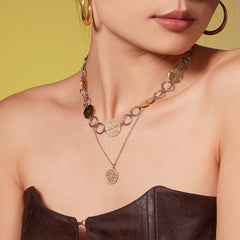 Disc & Letter Charm Necklace & Bracelet