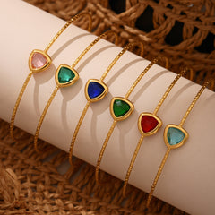 Colored Glass Accent Open Cuff Bracelet