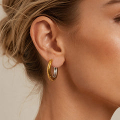 Rounded Polished Hoop Earrings