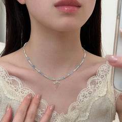 Nadine Dainty Bow Choker Necklace