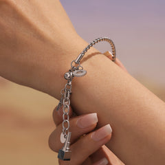 Cubic Zirconia Charm Rope Bracelet