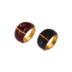Color Enamel Rounded Statement Ring