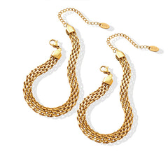 18K Gold-Plated Multi-Row Mesh Chain Bracelet