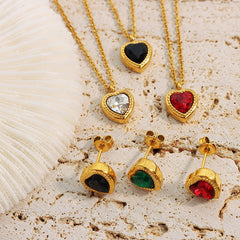 Heart Cubic Zirconia Necklace or Earrings