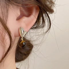 Marielle Vintage-Inspired Tiger-Eye Stud Earrings No. 423803