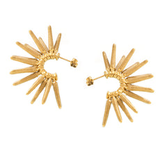 18K Gold-Plated & Silver-Tone Sunburst Earrings