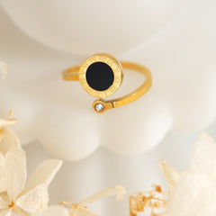 Round Inlay Open Ring