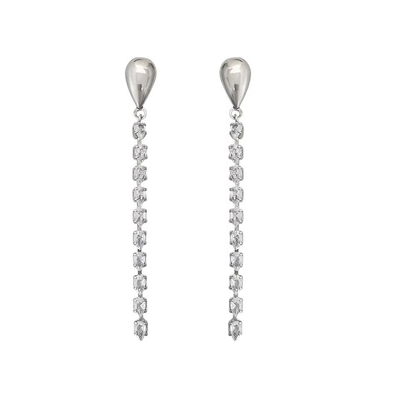 Nadine Pavé Tassel Drop Earrings
