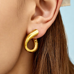 Open Teardrop Stainless Steel Hoop Earrings